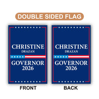 Christine Drazan For Oregon Governor 2026 Garden Flag, Double Sided, 2026 Governor Flag, Elections Flag, Race Red White & Blue Flag
