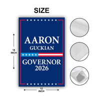 Aaron Guckian For Rhode Island Governor 2026 Garden Flag, Double Sided, 2026 Governor Flag, Elections Flag, Race Red White & Blue Flag