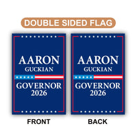 Aaron Guckian For Rhode Island Governor 2026 Garden Flag, Double Sided, 2026 Governor Flag, Elections Flag, Race Red White & Blue Flag