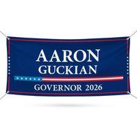 Aaron Guckian For Rhode Island U.S. Governor Banner Sign, 13 oz Waterproof US Governor Election 2026 Vinyl Banner With Metal Grommets