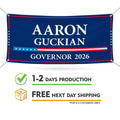 Aaron Guckian For Rhode Island U.S. Governor Banner Sign, 13 oz Waterproof US Governor Election 2026 Vinyl Banner With Metal Grommets