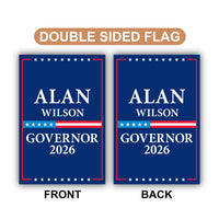 Alan Wilson For South Carolina Governor 2026 Garden Flag, Double Sided, 2026 Governor Flag, Elections Flag, Race Red White & Blue Flag