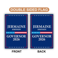 Jermaine Johnson For South Carolina Governor 2026 Garden Flag, Double Sided, 2026 Governor Flag, Elections Flag, Race Red White & Blue Flag