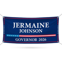 Jermaine Johnson For South Carolina U.S. Governor Banner Sign, 13 oz Waterproof US Governor Election 2026 Vinyl Banner With Metal Grommets