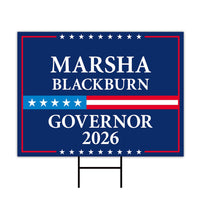 Marsha Blackburn For Tennessee Governor 2026 Yard Sign, Corrugated Governor Elections Race Red White & Blue Yard Sign with Metal H-Stake