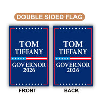Tom Tiffany For Wisconsin Governor 2026 Garden Flag, Double Sided, 2026 Governor Flag, Elections Flag, Race Red White & Blue Flag