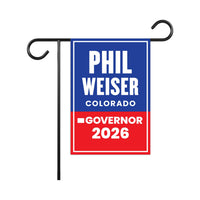 Phil Weiser For Colorado Governor 2026 Garden Flag, Double Sided, 2026 Governor Flag, Democrates, Elections Flag, Race Red White & Blue Flag