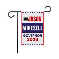 Jason Mikesell For Colorado Governor 2026 Garden Flag, Double Sided, 2026 Governor Flag, Elections Flag, Race Red White & Blue Flag