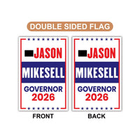 Jason Mikesell For Colorado Governor 2026 Garden Flag, Double Sided, 2026 Governor Flag, Elections Flag, Race Red White & Blue Flag