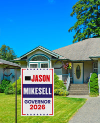 Jason Mikesell For Colorado Governor 2026 Garden Flag, Double Sided, 2026 Governor Flag, Elections Flag, Race Red White & Blue Flag