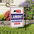 Ned Lamont For Connecticut Governor 2026 Garden Flag, Double Sided, 2026 Governor Flag, Democrate, Elections Flag, Race Red White Blue Flag