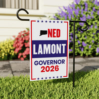 Ned Lamont For Connecticut Governor 2026 Garden Flag, Double Sided, 2026 Governor Flag, Democrate, Elections Flag, Race Red White Blue Flag