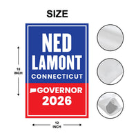 Ned Lamont For Connecticut Governor 2026 Garden Flag, Double Sided, 2026 Governor Flag, Democrate, Elections Flag, Race Red White Blue Flag