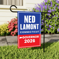 Ned Lamont For Connecticut Governor 2026 Garden Flag, Double Sided, 2026 Governor Flag, Democrate, Elections Flag, Race Red White Blue Flag