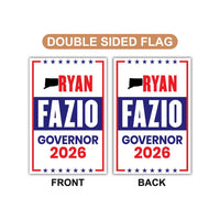 Ryan Fazio For Connecticut Governor 2026 Garden Flag, Double Sided, 2026 Governor Flag, Elections Flag, Race Red White & Blue Flag
