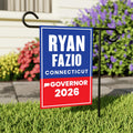 Ryan Fazio For Connecticut Governor 2026 Garden Flag, Double Sided, 2026 Governor Flag, Elections Flag, Race Red White & Blue Flag