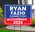 Ryan Fazio For Connecticut Governor 2026 Yard Sign, Corrugated Plastic Governor Elections Race Red White & Blue Yard Sign with Metal H-Stake