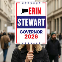 Erin Stewart For Connecticut Governor 2026 Election Sign, Political Campaign Sign, Republican party, Governor Election 2026 Race Poster Sign