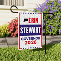 Erin Stewart For Connecticut Governor 2026 Garden Flag, Double Sided, 2026 Governor Flag, Elections Flag, Race Red White & Blue Flag