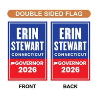 Erin Stewart For Connecticut Governor 2026 Garden Flag, Double Sided, 2026 Governor Flag, Elections Flag, Race Red White & Blue Flag