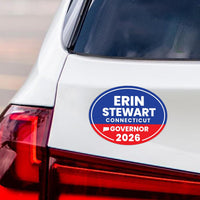 Erin Stewart For Connecticut Governor 2026 Car Magnet - Vote Erin Stewart Vehicle Magnet, Governor Elections 2026 Magnet - 6" x 4.5"