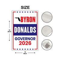 Byron Donalds For Florida Governor 2026 Garden Flag, Double Sided, 2026 Governor Flag, Republic, Elections Flag, Race Red White & Blue Flag