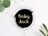 Custom Acrylic Round Cake Topper, 1/8" Thick Clear Circle, Wedding Baby Shower Birthday Cake Sign, Personalized Acrylic Laser Vinyl Craft