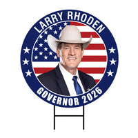 Larry Rhoden For South Dakota Governor 2026 Yard Sign, Corrugated Governor Elections Race Red White & Blue Yard Sign with Metal H-Stake