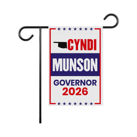Cyndi Munson For Oklahoma Governor 2026 Garden Flag, Double Sided, 2026 Governor Flag, Democrate, Elections Flag, Race Red White & Blue Flag