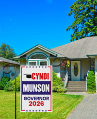 Cyndi Munson For Oklahoma Governor 2026 Garden Flag, Double Sided, 2026 Governor Flag, Democrate, Elections Flag, Race Red White & Blue Flag