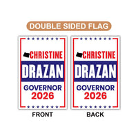 Christine Drazan For Oregon Governor 2026 Garden Flag, Double Sided, 2026 Governor Flag, Elections Flag, Race Red White & Blue Flag