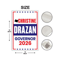 Christine Drazan For Oregon Governor 2026 Garden Flag, Double Sided, 2026 Governor Flag, Elections Flag, Race Red White & Blue Flag