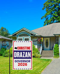 Christine Drazan For Oregon Governor 2026 Garden Flag, Double Sided, 2026 Governor Flag, Elections Flag, Race Red White & Blue Flag