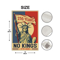 No Kings in America 250 Years Protest Garden Flag, Double Sided, Resist Hate, Anti-Trump, Resist Racism, Resist Fascism, Political Flag