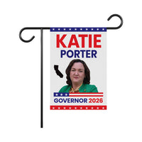 Katie Porter For California Governor 2026 Garden Flag, Double Sided, 2026 Governor Flag, Elections Flag, Race Red White & Blue Flag