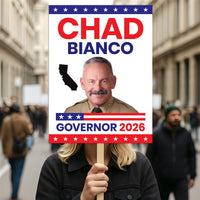 Chad Bianco For California Governor 2026 Election Sign, Political Campaign Sign, Republican party, Governor Election 2026 Race Poster Sign