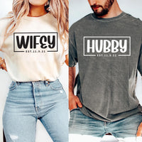 Wifey and Hubby Shirt, Wedding Party Matching Shirt, Just Married Couple Tee, Honeymoon Shirt, Wife and Hubs Shirt, Gifts for Couples
