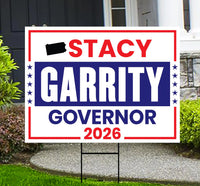 Stacy Garrity For Pennsylvania Governor 2026 Yard Sign, Corrugated Governor Elections Race Red White & Blue Yard Sign with Metal H-Stake