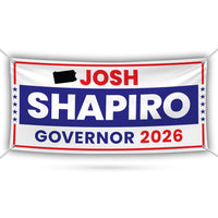 Josh Shapiro For Pennsylvania U.S. Governor Banner Sign, 13 oz Waterproof US Governor Election 2026 Vinyl Banner With Metal Grommets