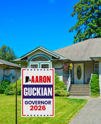 Aaron Guckian For Rhode Island Governor 2026 Garden Flag, Double Sided, 2026 Governor Flag, Elections Flag, Race Red White & Blue Flag