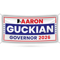Aaron Guckian For Rhode Island U.S. Governor Banner Sign, 13 oz Waterproof US Governor Election 2026 Vinyl Banner With Metal Grommets