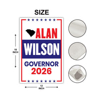 Alan Wilson For South Carolina Governor 2026 Garden Flag, Double Sided, 2026 Governor Flag, Elections Flag, Race Red White & Blue Flag