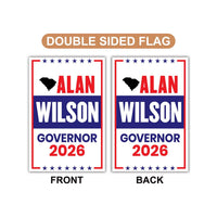 Alan Wilson For South Carolina Governor 2026 Garden Flag, Double Sided, 2026 Governor Flag, Elections Flag, Race Red White & Blue Flag