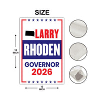 Larry Rhoden For South Dakota Governor 2026 Garden Flag, Double Sided, 2026 Governor Flag, Elections Flag, Race Red White & Blue Flag