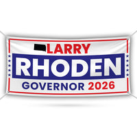Larry Rhoden For South Dakota U.S. Governor Banner Sign, 13 oz Waterproof US Governor Election 2026 Vinyl Banner With Metal Grommets