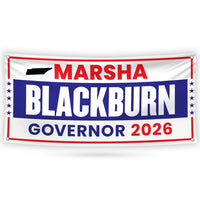 Marsha Blackburn For Tennessee U.S. Governor Banner Sign, 13 oz Waterproof US Governor Election 2026 Vinyl Banner With Metal Grommets