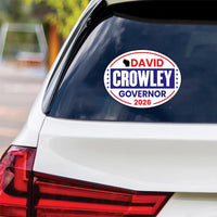 David Crowley For Wisconsin Governor 2026 Vinyl Sticker, Vote David Crowley, Wisconsin Governor Elections 2026 Bumper Sticker 6"x 4.5"