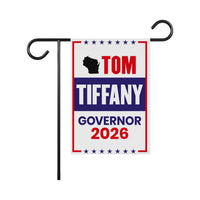 Tom Tiffany For Wisconsin Governor 2026 Garden Flag, Double Sided, 2026 Governor Flag, Elections Flag, Race Red White & Blue Flag
