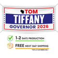 Tom Tiffany For Wisconsin U.S. Governor Banner Sign, 13 oz Waterproof US Governor Election 2026 Vinyl Banner With Metal Grommets