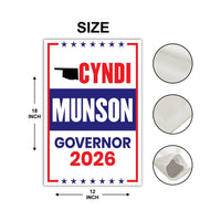 Cyndi Munson For Oklahoma Governor 2026 Garden Flag, Double Sided, 2026 Governor Flag, Democrate, Elections Flag, Race Red White & Blue Flag